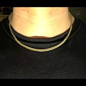 Gold Chain Vermeil Cuban 18in 4mm .925 Italy